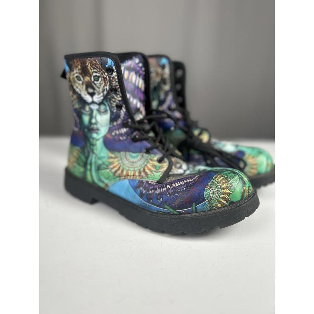 Combat Boot M 7, W 9 Goddess Cosplay Grunge WhimsyGoth Witchy Vegan Leather